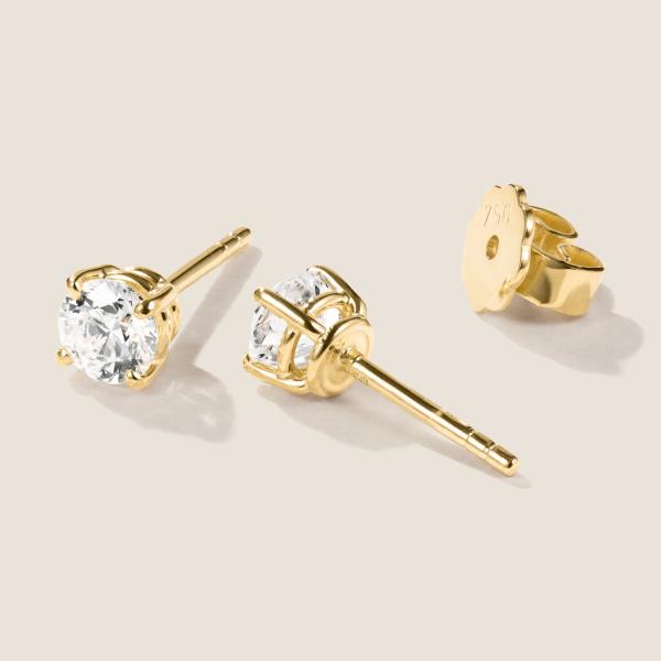 Luxus Diamant Ohrstecker Paar 750 Gelbgold Brillanten 0,80 ct G/VS
