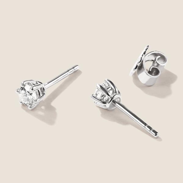 Luxus Diamant Ohrstecker Paar 750 Weißgold Brillanten 0,42 ct G/VS