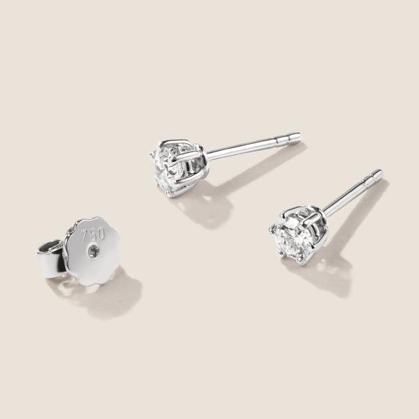 Luxus Diamant Ohrstecker Paar 750 Weißgold Brillanten 0,42 ct G/VS