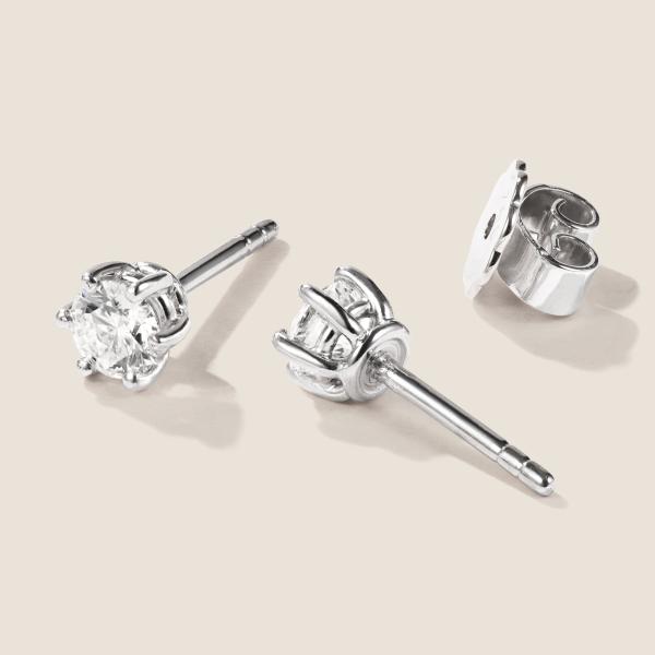 Luxus Diamant Ohrstecker Paar 750 Weißgold Brillanten 0,50 ct G/VS