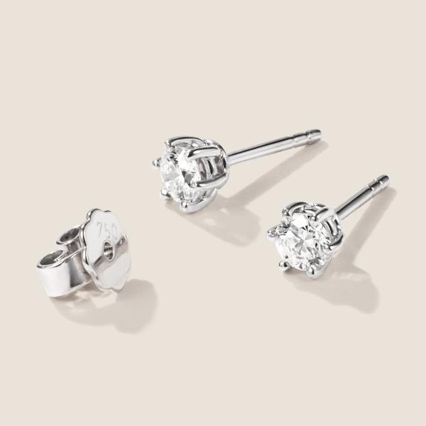 Luxus Diamant Ohrstecker Paar 750 Weißgold Brillanten 0,50 ct G/VS