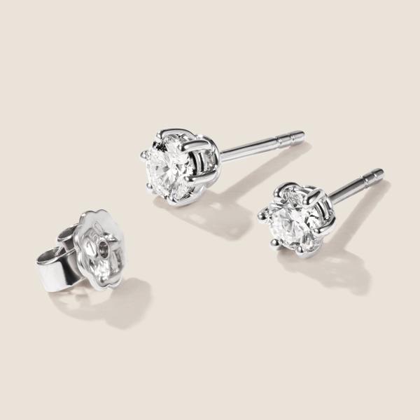 Luxus Diamant Ohrstecker Paar 750 Weißgold Brillanten 0,60 ct G/VS