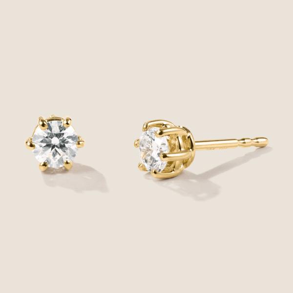 Luxus Diamant Ohrstecker Paar 750 Gelbgold Brillanten 0,70 ct G/VS