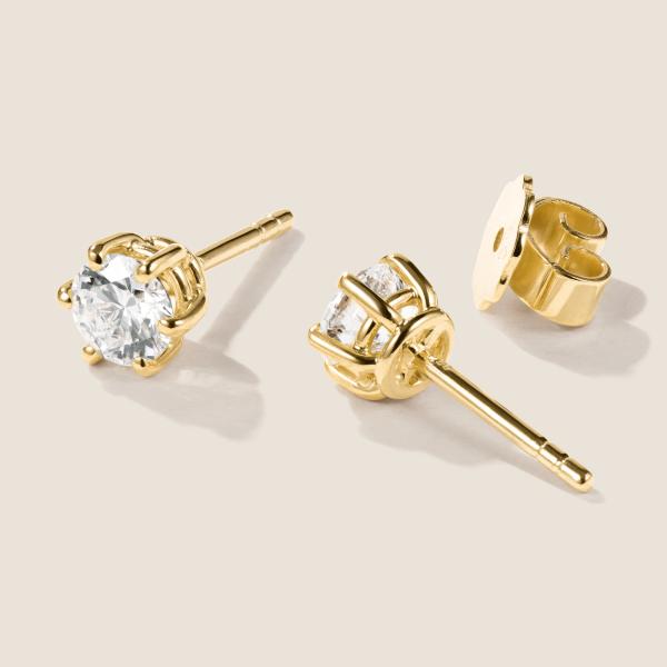 Luxus Diamant Ohrstecker Paar 750 Gelbgold Brillanten 0,80 ct G/VS
