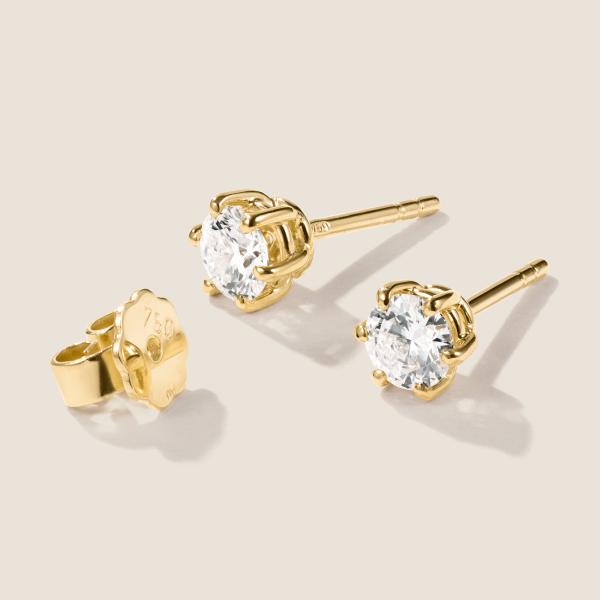 Luxus Diamant Ohrstecker Paar 750 Gelbgold Brillanten 0,80 ct G/VS