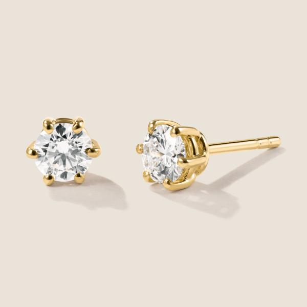 Luxus Diamant Ohrstecker Paar 750 Gelbgold Brillanten 0,80 ct G/VS