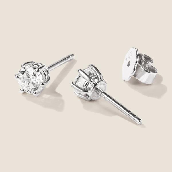 Luxus Diamant Ohrstecker Paar 750 Weißgold Brillanten 0,80 ct G/VS