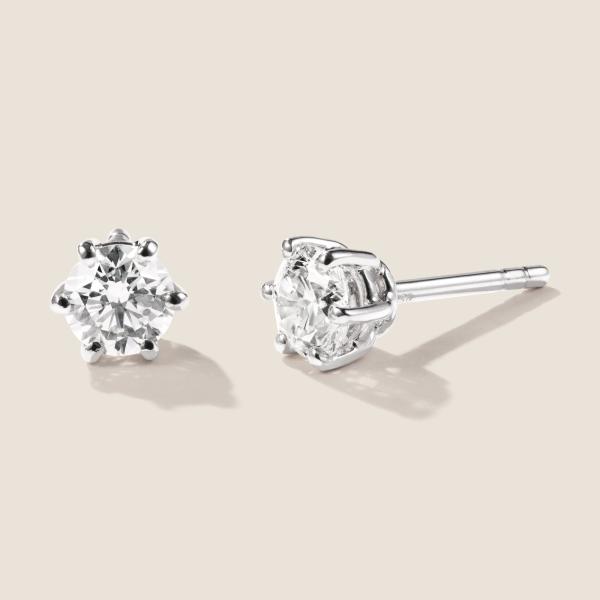 Luxus Diamant Ohrstecker Paar 750 Weißgold Brillanten 0,80 ct G/VS