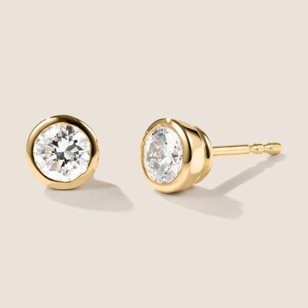Luxus Diamant Ohrstecker Paar 750 Gelbgold 0,86 ct G/VS