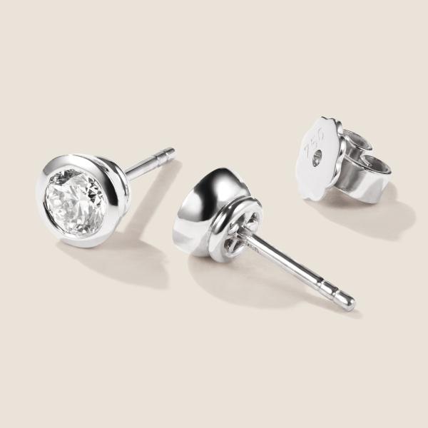 Luxus Diamant Ohrstecker Paar 750 Weißgold 0,86 ct G/VS