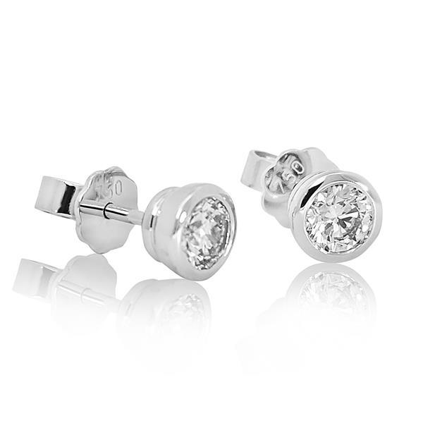 Luxus Diamant Ohrstecker 750 Gold (IF/F) - Weißgold, Zarge, 0,86 ct - lupenrein, echter Brillantschmuck