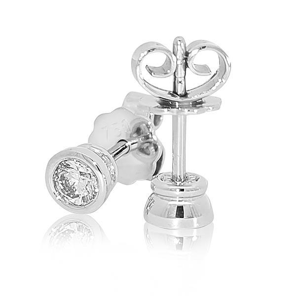 Brillant Diamant Ohrstecker Paar 750/- Weißgold 18 Karat Gold 0,44 Karat G/VS