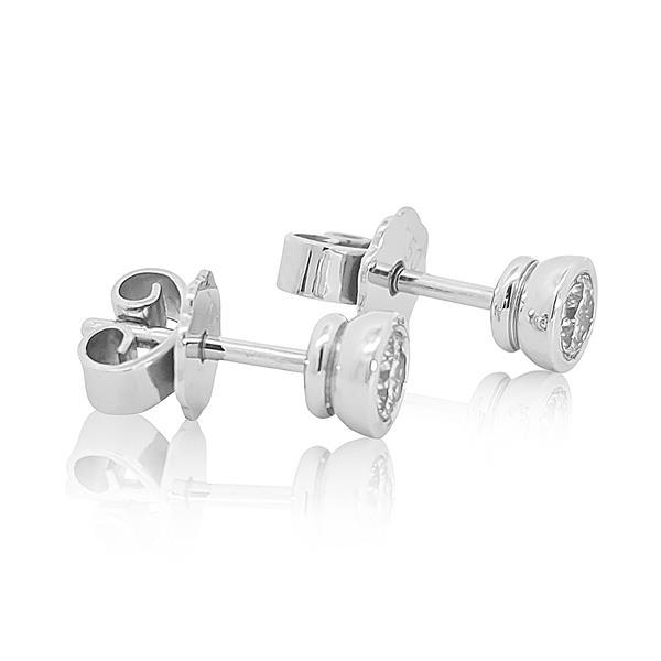 Luxus Diamant Ohrstecker 750 Gold (IF/F) - Weißgold, Zarge, 0,44 ct - lupenrein, echter Brillantschmuck