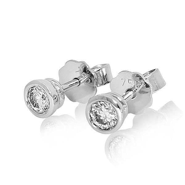 Brillant Diamant Ohrstecker Paar 750/- Weißgold 18 Karat Gold 0,44 Karat G/VS