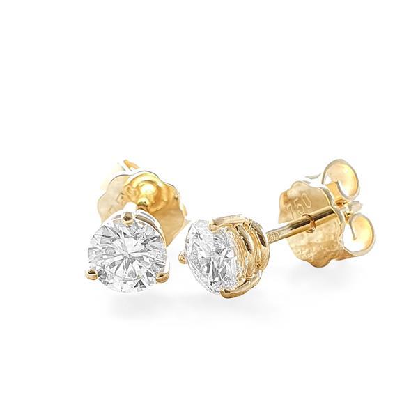 Brillant Diamant Ohrstecker Paar 750/- Gelbgold 18 Karat Gold 0,80 Karat G/VS