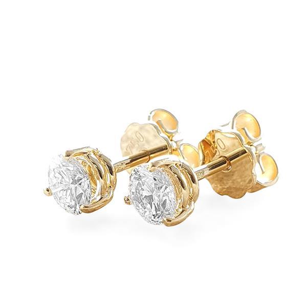 Brillant Diamant Ohrstecker Paar 750/- Gelbgold 18 Karat Gold 0,80 Karat G/VS