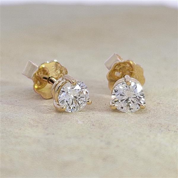 Brillant Diamant Ohrstecker Paar 750/- Gelbgold 18 Karat Gold 0,80 Karat G/VS
