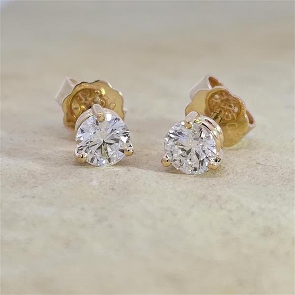Brillant Diamant Ohrstecker Paar 750/- Gelbgold 18 Karat Gold 0,80 Karat G/VS
