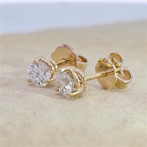 Brillant Diamant Ohrstecker Paar 750/- Gelbgold 18 Karat Gold 0,80 Karat G/VS