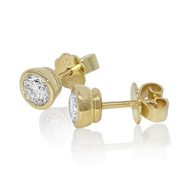 Brillant Diamant Ohrstecker Paar 750/- Gelbgold 18 Karat Gold 0,86 Karat G/VS
