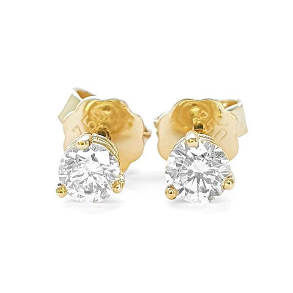 Brillant Diamant Ohrstecker Paar 750/- Gelbgold 18 Karat Gold 0,50 Karat G/VS