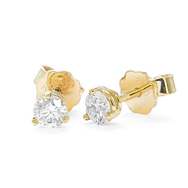 Brillant Diamant Ohrstecker Paar 750/- Gelbgold 18 Karat Gold 0,50 Karat G/VS