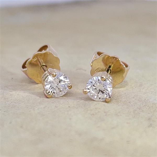 Brillant Diamant Ohrstecker Paar 750/- Gelbgold 18 Karat Gold 0,50 Karat G/VS