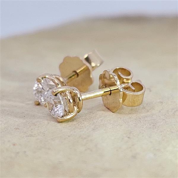 Brillant Diamant Ohrstecker Paar 750/- Gelbgold 18 Karat Gold 0,50 Karat G/VS