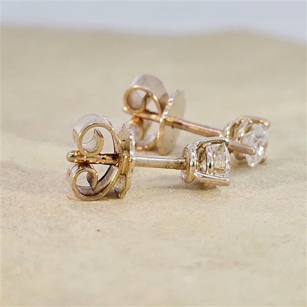 Brillant Diamant Ohrstecker Paar 750/- Gelbgold 18 Karat Gold 0,40 Karat G/VS