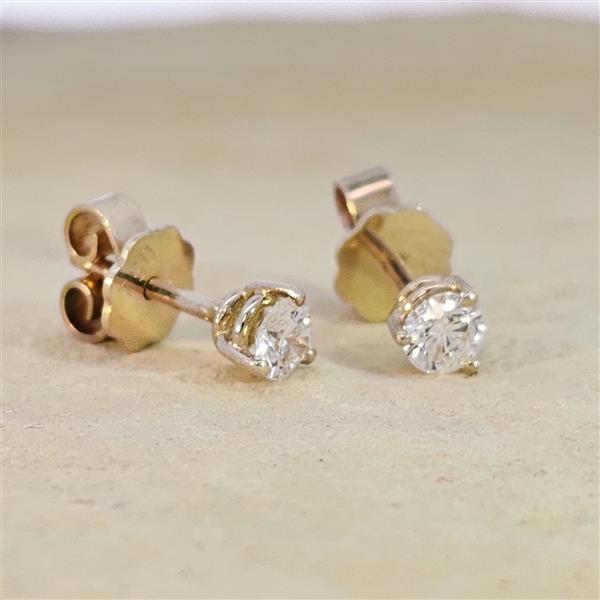 Brillant Diamant Ohrstecker Paar 750/- Gelbgold 18 Karat Gold 0,40 Karat G/VS