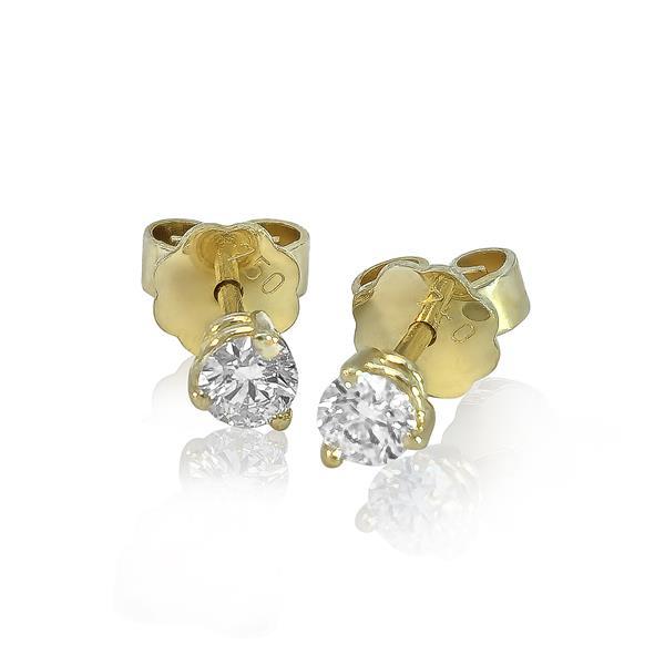 Brillant Diamant Ohrstecker Paar 750/- Gelbgold 18 Karat Gold 0,40 Karat G/VS