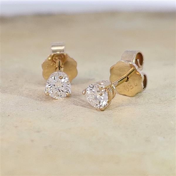 Brillant Diamant Ohrstecker Paar 750/- Gelbgold 18 Karat Gold 0,40 Karat G/VS