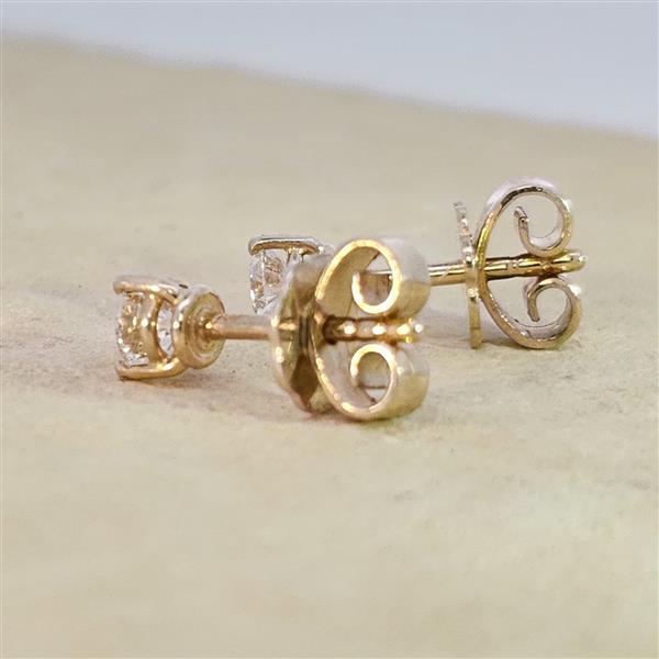 Brillant Diamant Ohrstecker Paar 750/- Gelbgold 18 Karat Gold 0,40 Karat G/VS