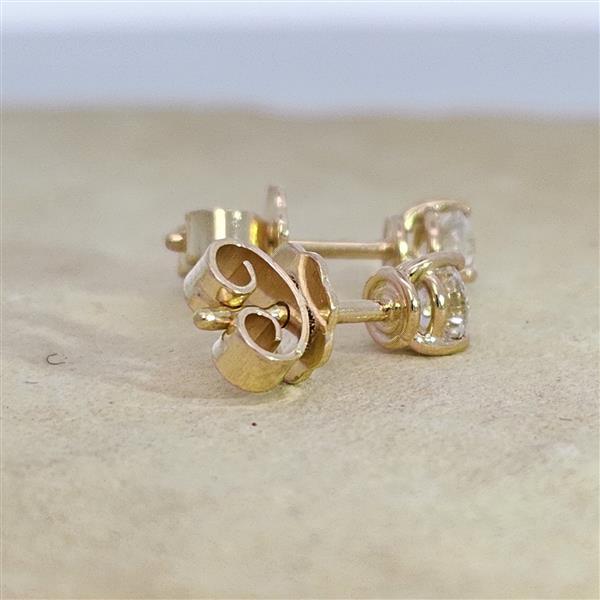 Brilliant Diamant Ohrstecker Paar 750 Gelbgold 18 Karat Gold 0,51 Karat G/VS