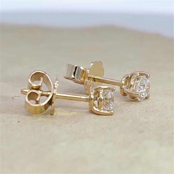 Brilliant Diamant Ohrstecker Paar 750 Gelbgold 18 Karat Gold 0,51 Karat G/VS
