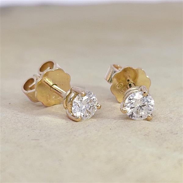 Brilliant Diamant Ohrstecker Paar 750 Gelbgold 18 Karat Gold 0,51 Karat G/VS