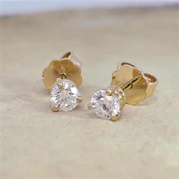 Brilliant Diamant Ohrstecker Paar 750 Gelbgold 18 Karat Gold 0,51 Karat G/VS
