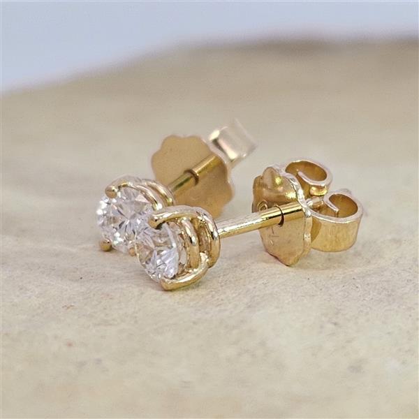 Brilliant Diamant Ohrstecker Paar 750 Gelbgold 18 Karat Gold 0,51 Karat G/VS
