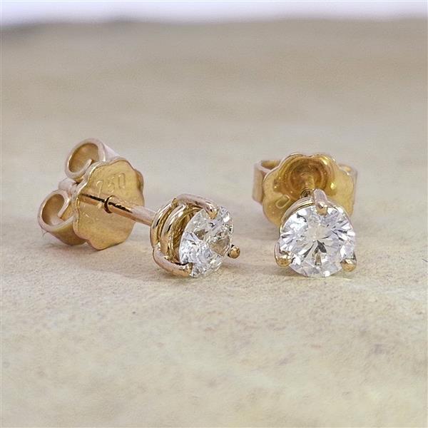 Brilliant Diamant Ohrstecker Paar 750 Gelbgold 18 Karat Gold 0,51 Karat G/VS