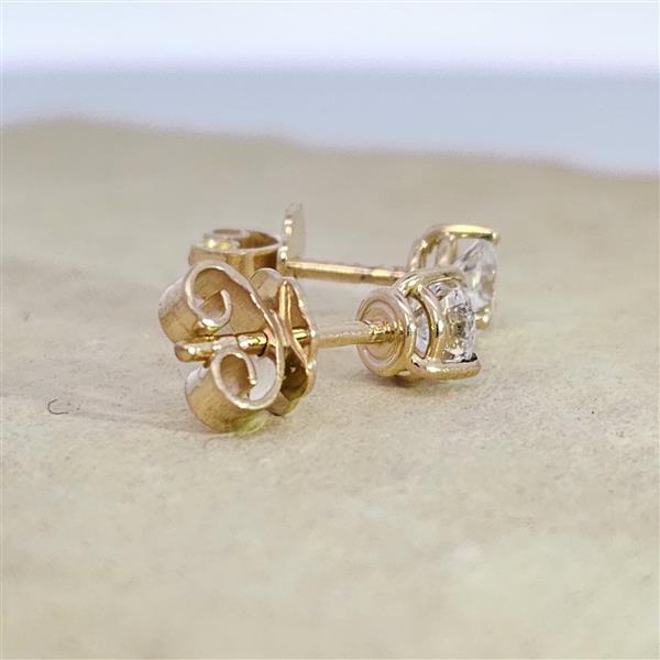 Brillant Diamant Ohrstecker Paar 750/- Gelbgold 18 Karat Gold 0,60 Karat G/VS