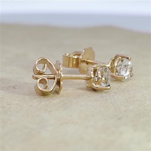 Brillant Diamant Ohrstecker Paar 750/- Gelbgold 18 Karat Gold 0,60 Karat G/VS