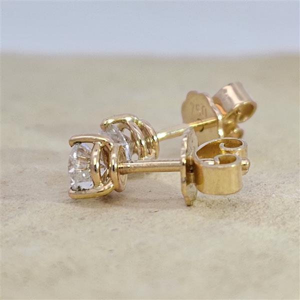 Brillant Diamant Ohrstecker Paar 750/- Gelbgold 18 Karat Gold 0,60 Karat G/VS