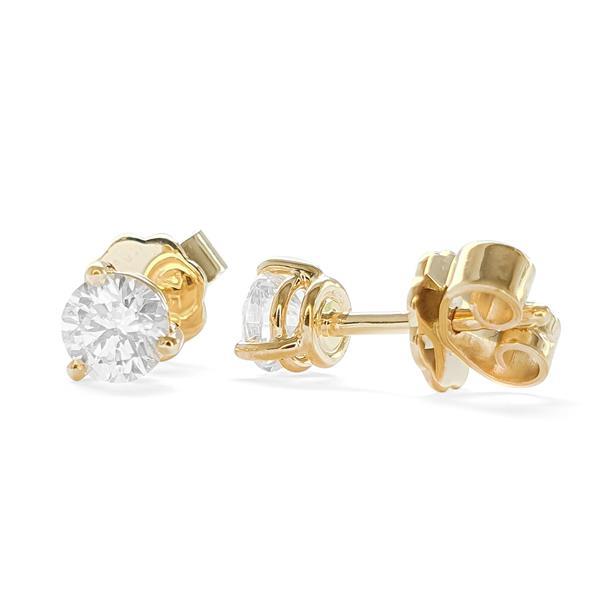 Brillant Diamant Ohrstecker Paar 750/- Gelbgold 18 Karat Gold 0,60 Karat G/VS