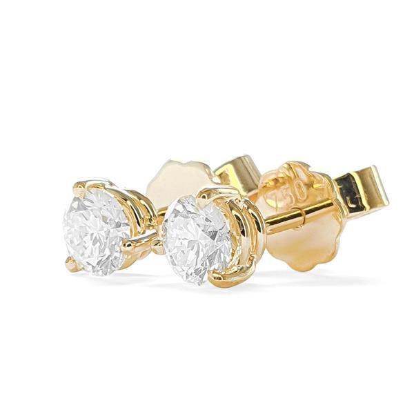 Brillant Diamant Ohrstecker Paar 750/- Gelbgold 18 Karat Gold 0,60 Karat G/VS