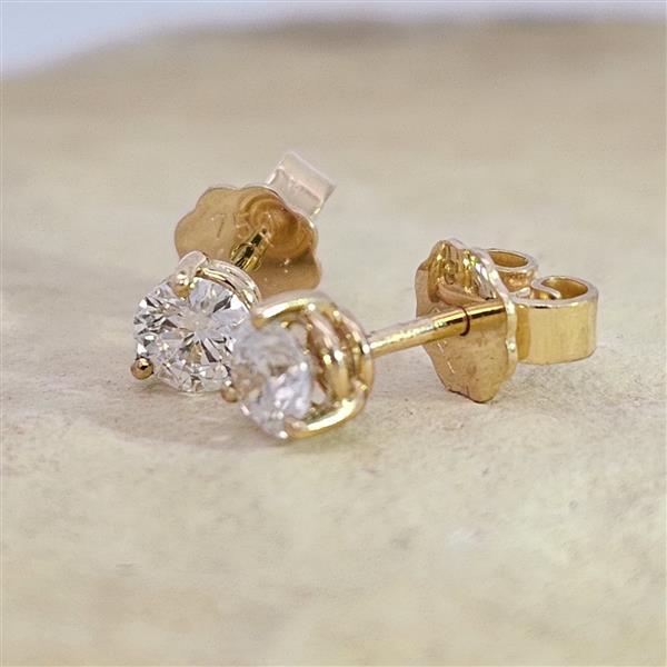 Brillant Diamant Ohrstecker Paar 750/- Gelbgold 18 Karat Gold 0,60 Karat G/VS