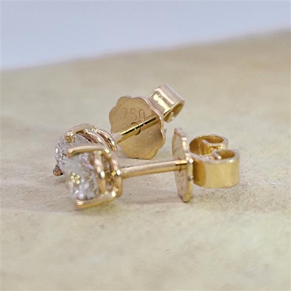 Brillant Diamant Ohrstecker Paar 750/- Gelbgold 18 Karat Gold 0,60 Karat G/VS