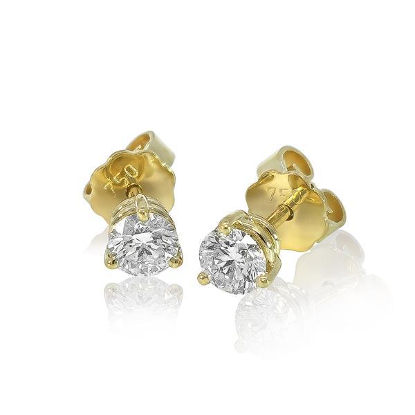 Brillant Diamant Ohrstecker Paar 750/- Gelbgold 18 Karat Gold 0,70 Karat G/VS