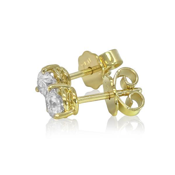 Brillant Diamant Ohrstecker Paar 750/- Gelbgold 18 Karat Gold 0,70 Karat G/VS