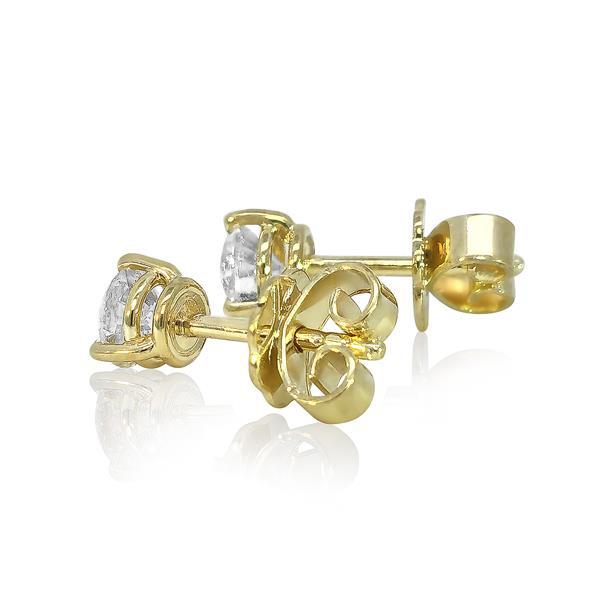 Brillant Diamant Ohrstecker Paar 750/- Gelbgold 18 Karat Gold 0,70 Karat G/VS