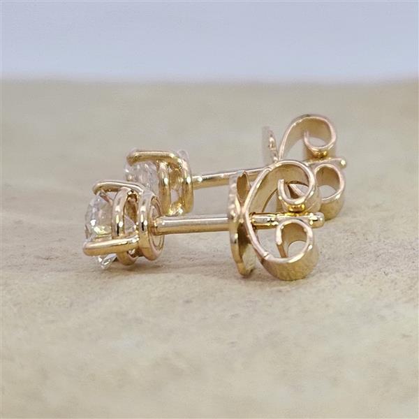 Brillant Diamant Ohrstecker Paar 750/- Gelbgold 18 Karat Gold 0,70 Karat G/VS